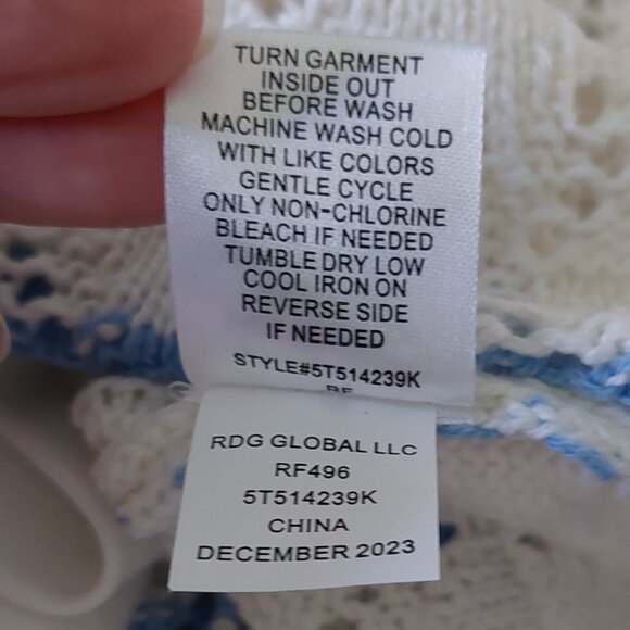 Juniors' Freshman Blue & White Stripe Coastal Maxi Sweater Skirt Size XL - Picture 9 of 10